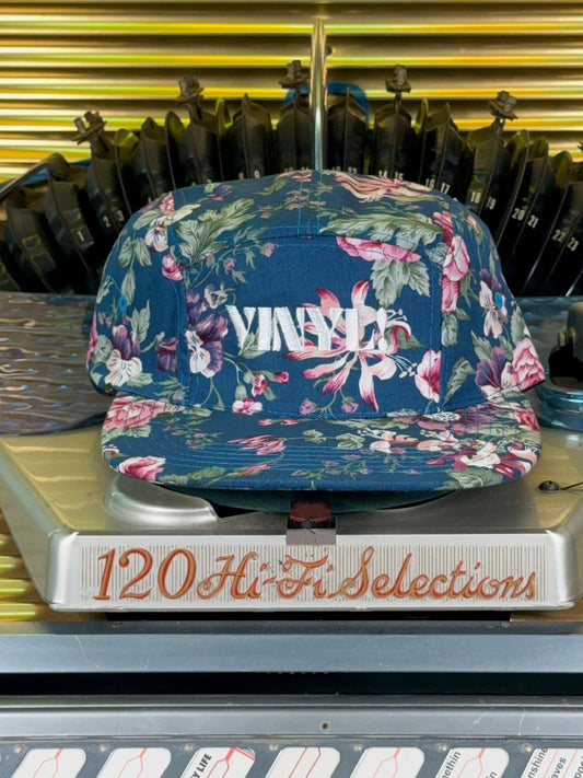 Vinyl! Blue Floral 5 Panel Hat